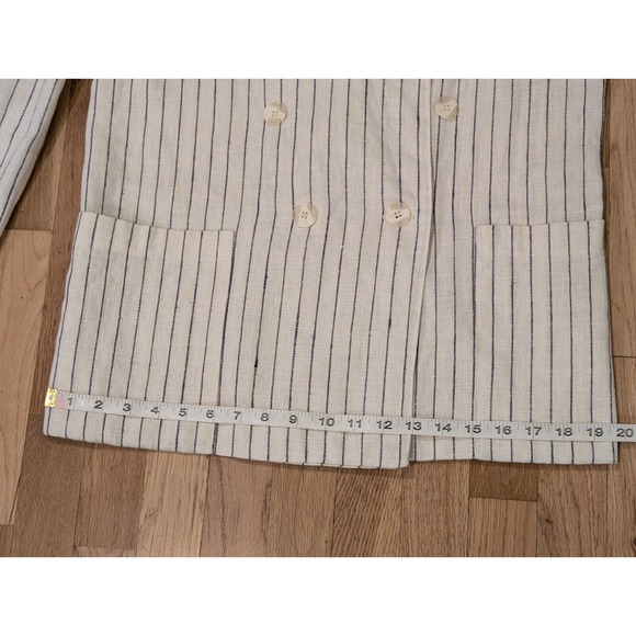 Vintage Norton McNaughton Linen Skirt Suit Ladies Small Cream W Black Stripes - Picture 6 of 16